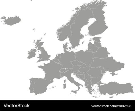 High quality map europe with borders Royalty Free Vector