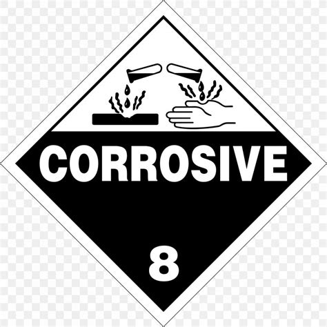 HAZMAT Class 8 Corrosive Substances Dangerous Goods Placard Transport, PNG, 4582x4582px, Hazmat ...