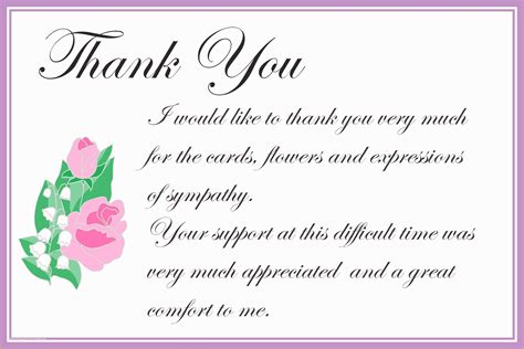 Free Sympathy Thank You Card Templates Of Printable Thank You Cards ...