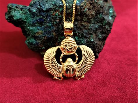 JeenaLaVie. Gold Winged Scarab Necklace