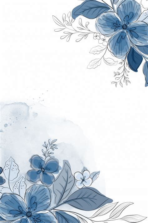 blue flowers and leaves on a white background