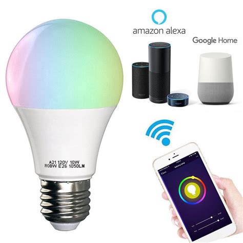 Wifi Smart Multi-Color LED Light Bulb for Amazon Alexa/Google Home App Control | Smart light ...