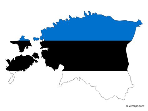 Flag Map of Estonia | Free Vector Maps | Map vector, Vector free, Flag