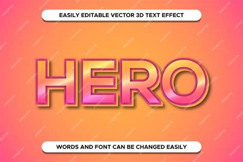 Premium Vector | Hero text effect vector and editable file