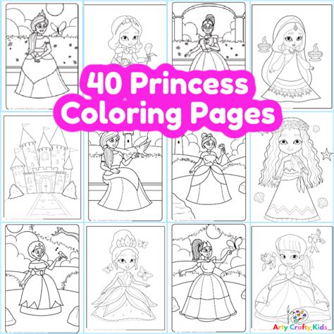 40 Page Princess Coloring Book - Arty Crafty Kids