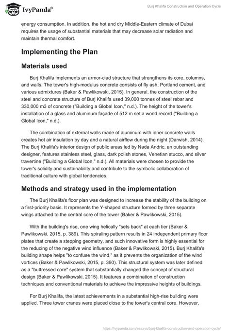 Burj Khalifa Construction and Operation Cycle - 2301 Words | Report Example / Architectural ...