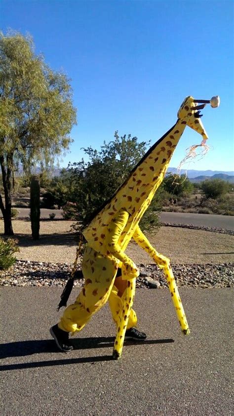 DIY Giraffe halloween costume Plastic table cloth pants Braided yarn ...