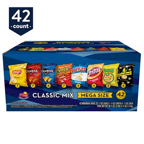 Frito Lay Classic Mix Chips Variety Pack, 38.75 oz, 42 Count - Walmart ...