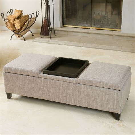 Contemporary Living Room w/ Fabric Storage Ottoman - Contemporary - Living Room - Los Angeles ...