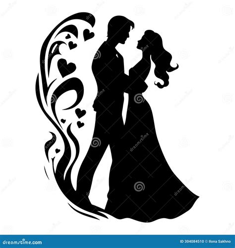 Black and White Drawing of a Couple in Love. Valentine S Day Stock Vector - Illustration of ...