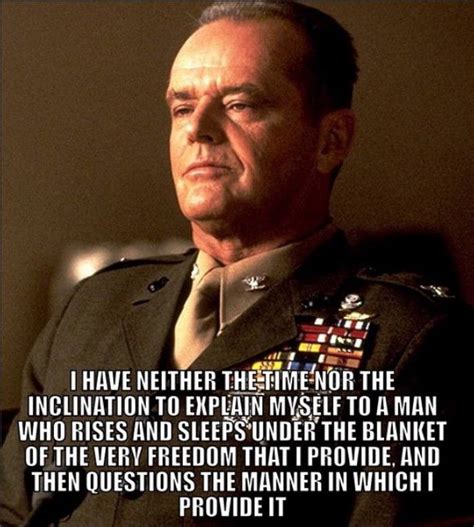 A FEW GOOD MEN - JACK NICHOLSON Good Man Quotes, Men Quotes, Badass Quotes, Quotable Quotes ...