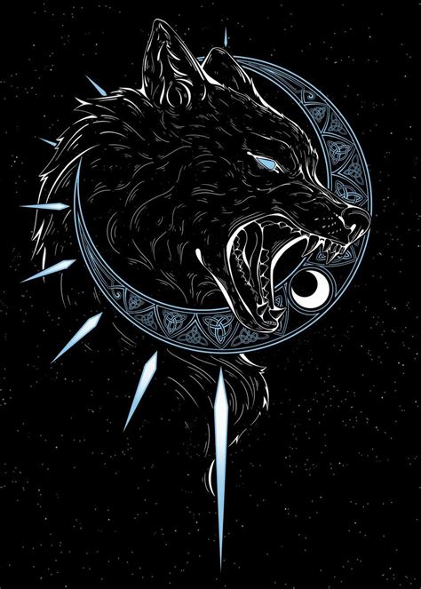 Skoll devouring the moon. in 2021 | Viking tattoo symbol, Wolf tattoos, Viking wallpaper