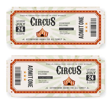 Circus Tickets Front And Back Side 269386 Vector Art at Vecteezy