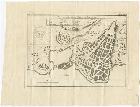 Antique Plan of Ancient Syracuse (c.1790)