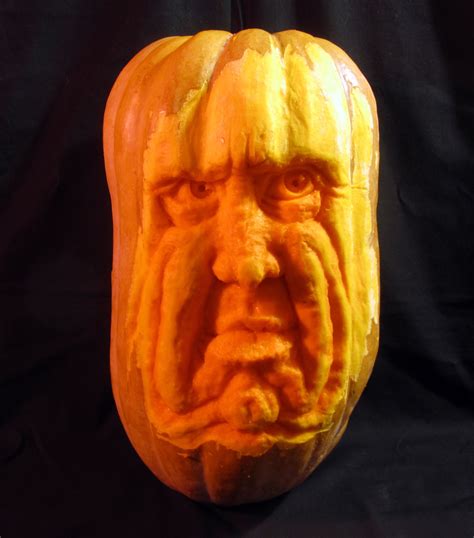 Grumpy Squash Gourd Sculpture - Carving by Jeff Brown #pumpkinsculpture #pumpkinsculpt # ...