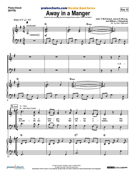 Away In A Manger Sheet Music PDF (Casting Crowns) - PraiseCharts