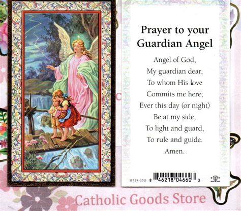 Guardian Angel with children - Guardian Angel Prayer - Gold Trim Paperstock | Guardian angels ...