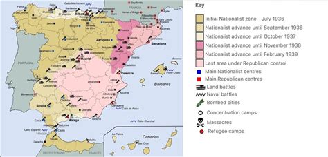 General map of the Spanish Civil War (1936–39) : MapPorn