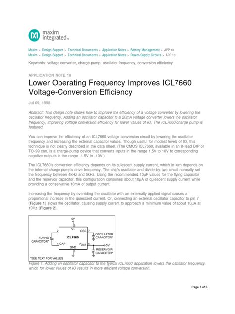 Application Notes Icl7660 Boost | PDF | Capacitor | Electronic Oscillator