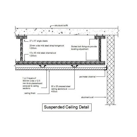 Image result for section drawing with suspended ceiling | Suspended ceiling detail, Dropped ...