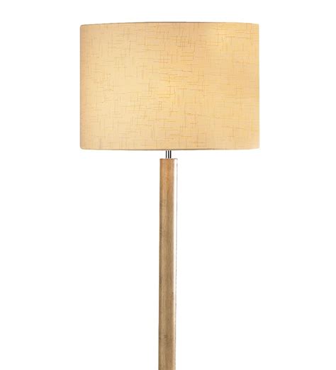 Dar Avenue Modern 1 Light Solid Light Wood Floor Lamp Cream Shade