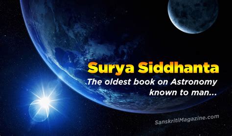 Surya Siddhanta: The oldest book known to Man on Astronomy | Sanskriti ...