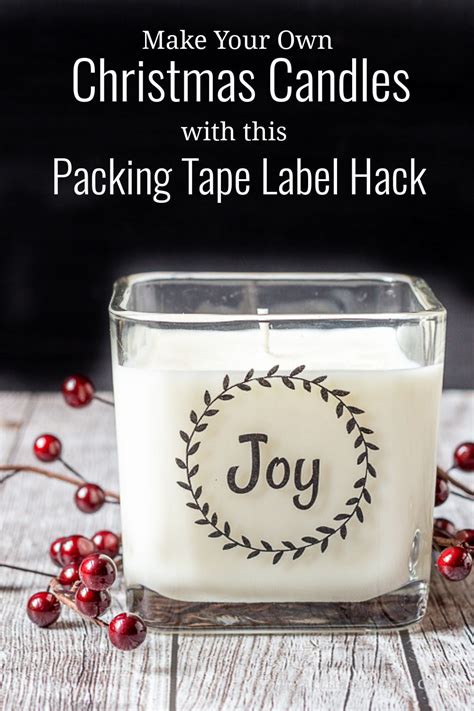 DIY Packing Tape Labels Make Beautiful Holiday Candles | Hearth and Vine