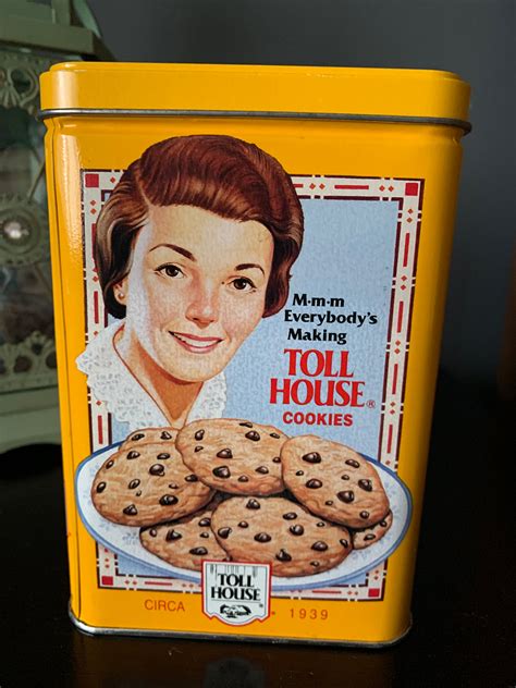 Vintage Toll House Cookies de lata lata amarilla lata - Etsy España