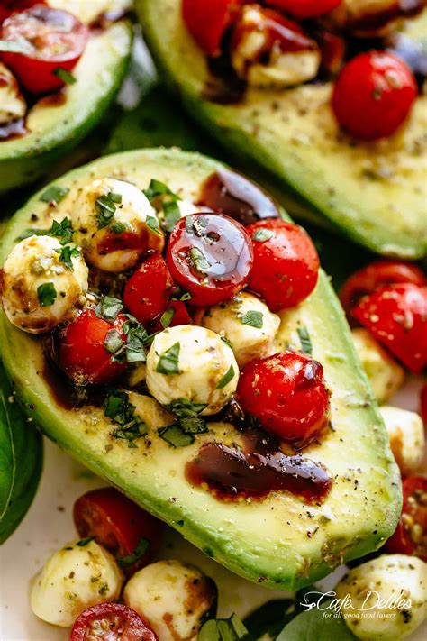 Caprese Stuffed Avocado - Cafe Delites