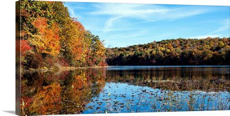 Fall foliage at Norwich Pond, Nehantic State Forest in Connecticut Wall Art, Canvas Prints ...