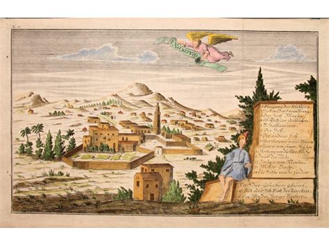 Nazareth, Holy Land antique engraving 1740 | Mapandmaps