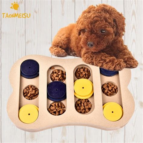 Dogs puzzle toys bones Wooden fun feeding multi functional Interactive ...