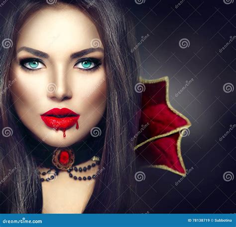 Sexy Vampire Girl With Dripping Blood On Her Mouth Royalty-Free Stock Photo | CartoonDealer.com ...