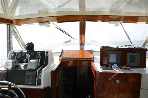 Classic yacht interior | Classic fishing boat white and wood interior ...