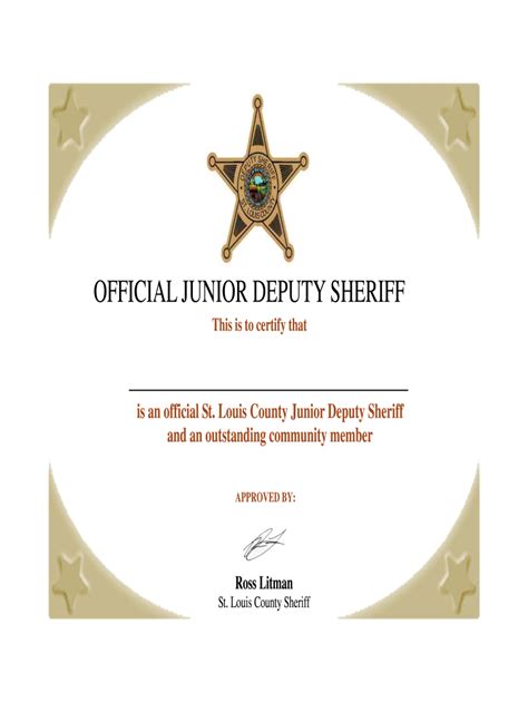 Junior Deputy Certificate Pub St Louis County Stlouiscountymn Form - Fill Out and Sign Printable ...