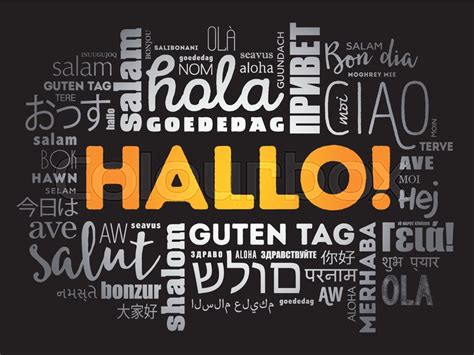 Hallo (Hello Greeting in German) word ... | Stock vector | Colourbox