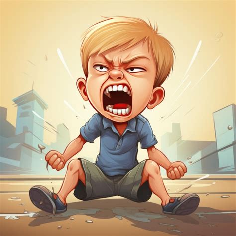 Premium Photo | Meltdown Madness A Hilarious Kid Having Tantrum Cartoon Adventure