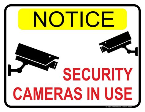 Security Cameras in Use Printable Sign - Free Printables