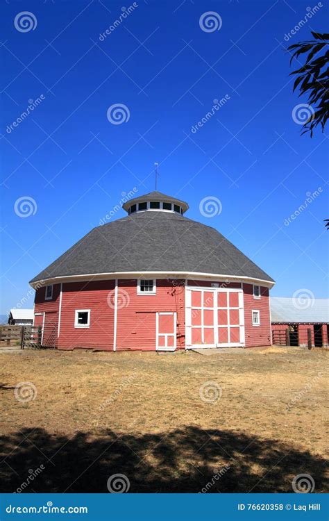 Unique Historic Round Farm Barn Stock Photo - Image of architecturally, clear: 76620358