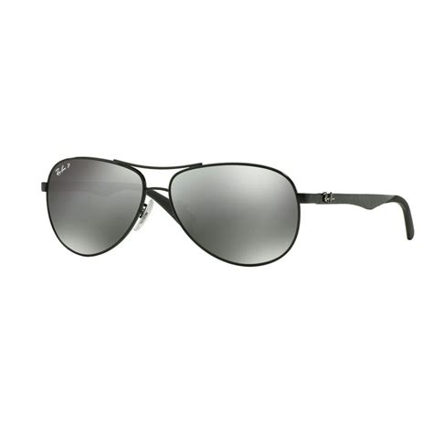 Luxottica - Ray-Ban Men's Polarized Tech RB8313-002/K7-58 Black Aviator Sunglasses - Walmart.com ...