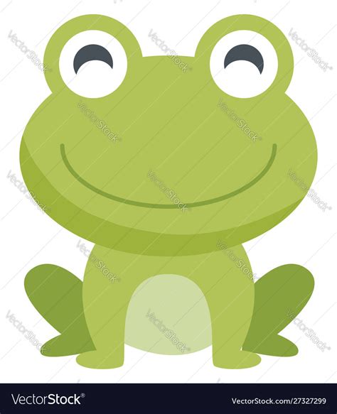 Cute frog on white background Royalty Free Vector Image