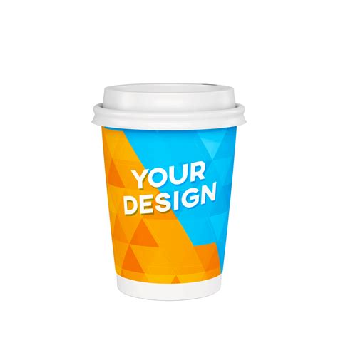 Medium 360ml (12oz) Custom Printed Coffee Cups With Lids