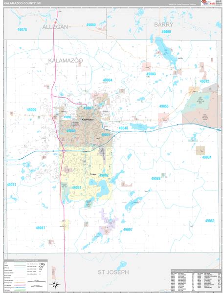 Kalamazoo County, MI Wall Map Premium Style by MarketMAPS - MapSales