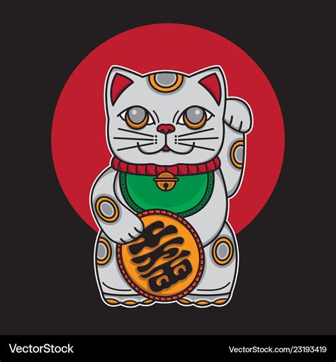 Japan lucky cat maneki neko Royalty Free Vector Image