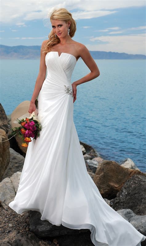 Great Strapless Beach Wedding Dresses Check it out now | goldweddingdress3