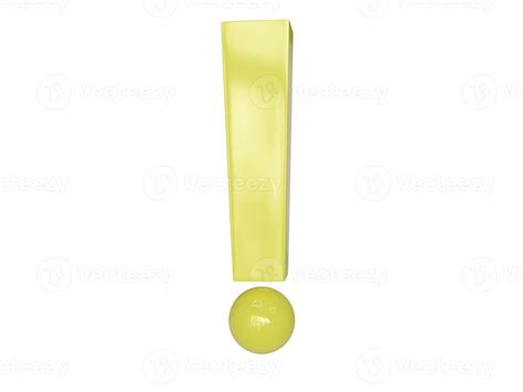 Yellow exclamation mark. 3d render. 22267316 Stock Photo at Vecteezy