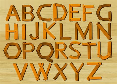 Wood Alphabet Letters Clip Art | Images and Photos finder
