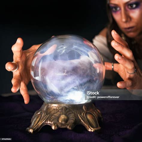 Gypsy Looking Into A Crystal Ball Stock Photo - Download Image Now ...