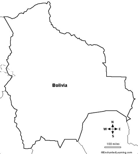 Outline Map: Bolivia - EnchantedLearning.com