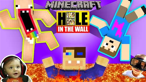 MINECRAFT Hole in the Wall MINI-GAME! w/ FGTEEV Shawn, Duddy & Chase (SUPER CHALLENGE) - YouTube